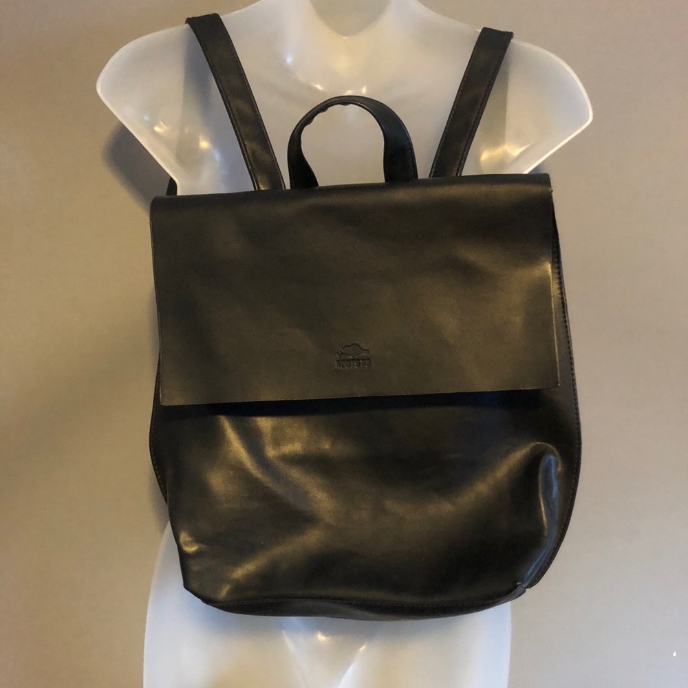 Leather Backpack Bag in Black - Classic Minimalist Style